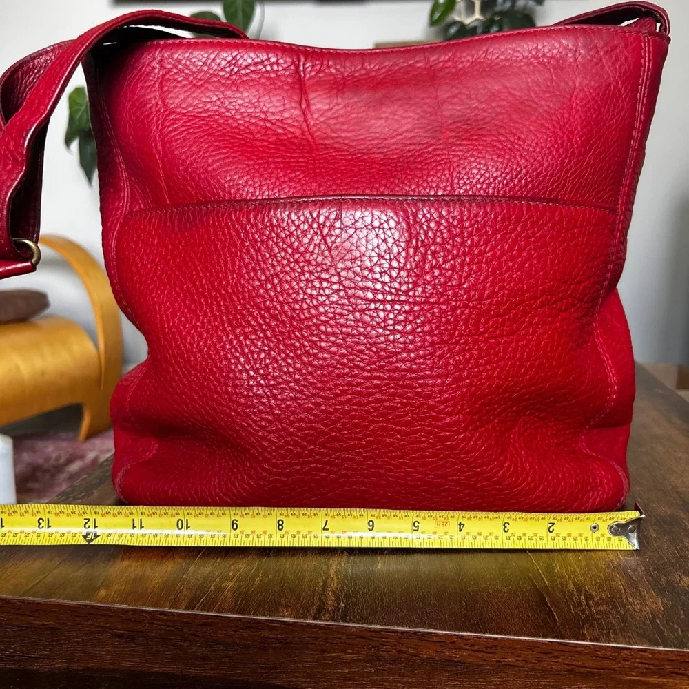 COACH Vintage RED Pebbled Leather Sonoma Shoulder Crossbody Bag G6M-4920 Large